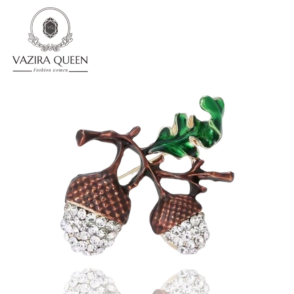 VQ Pine Cone Nut Brooch